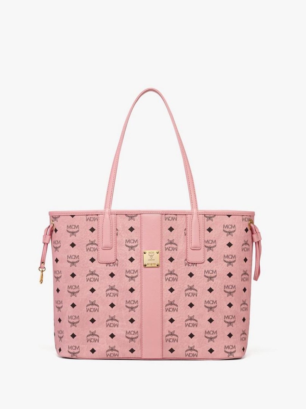 MCM Liz Shopper In Visetos in Soft Pink